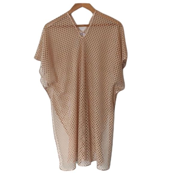 Ardene Other - Women's Ardene Cream Mesh Swim Beach Coverup Sheer Hole Dress - One Size XS - XL
